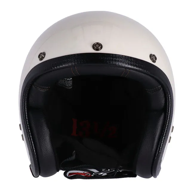 13 1/2 SKULL BUCKET HELMET VINTAGE WHITE