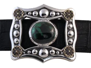#1360 Sterling Trophy Buckle with African Garnet