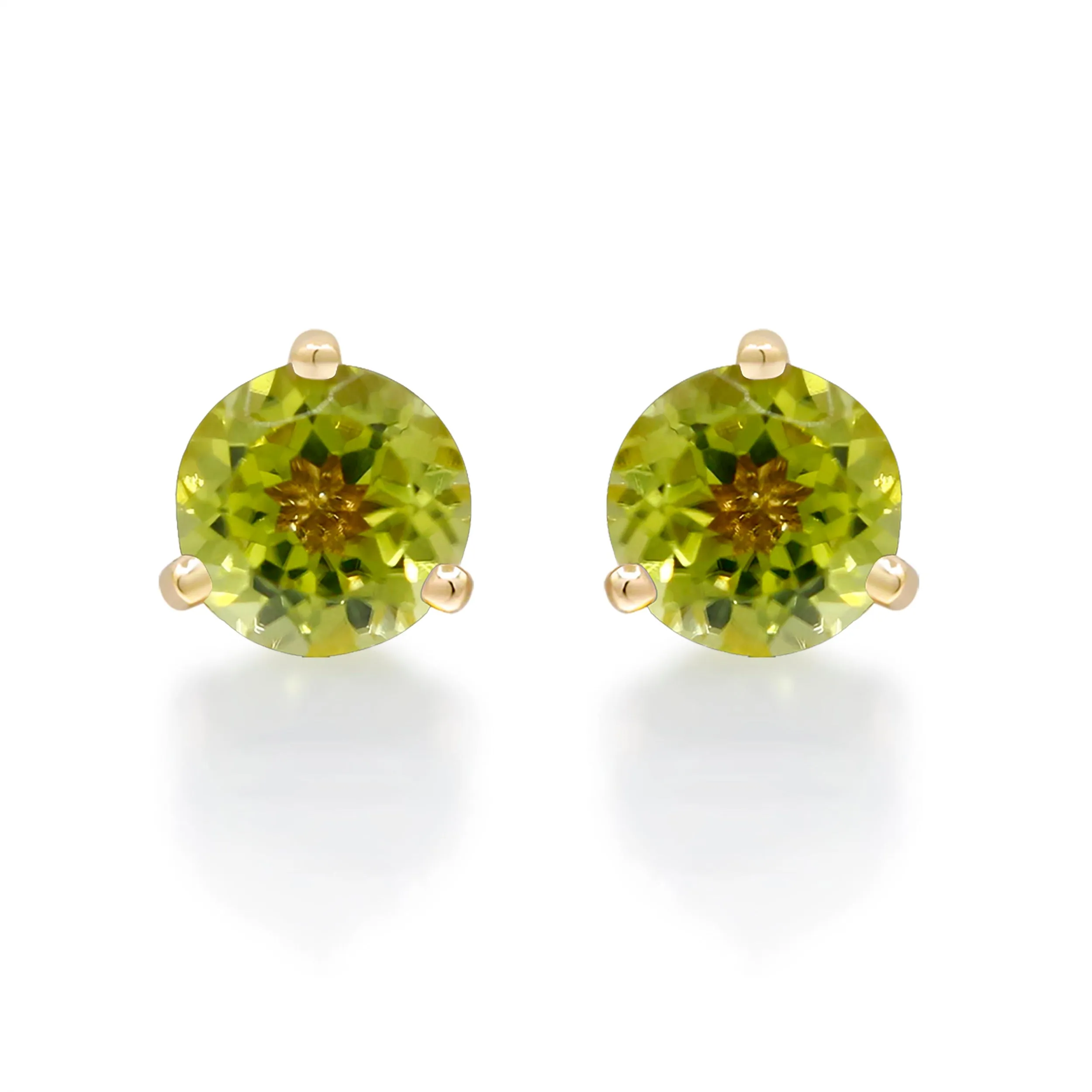 14K Yellow Gold Peridot Earrings