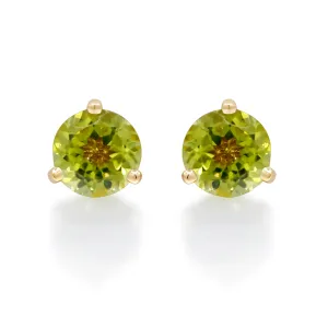 14K Yellow Gold Peridot Earrings
