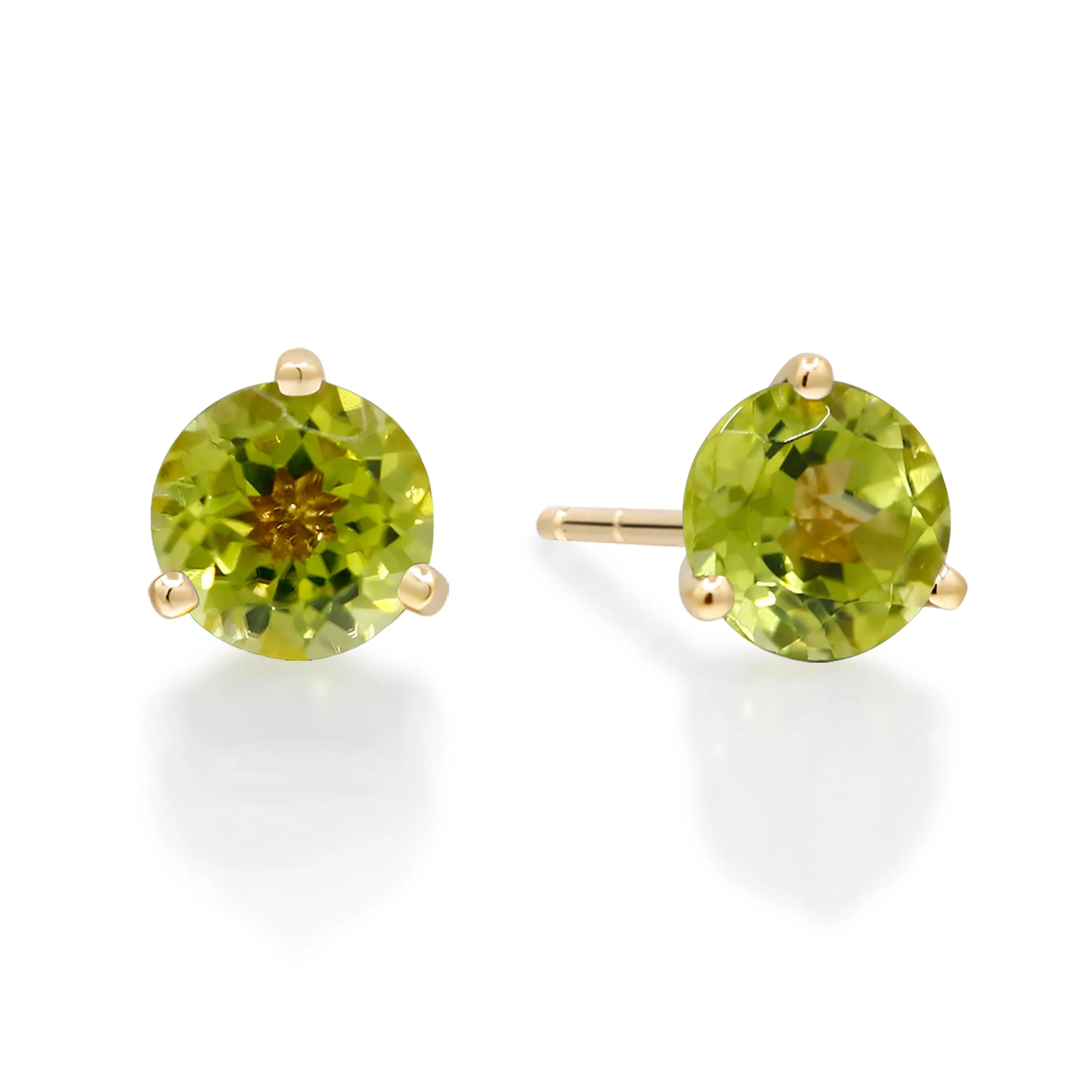 14K Yellow Gold Peridot Earrings