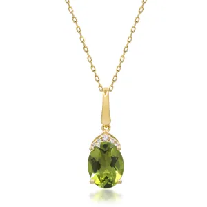 14K Yellow Gold Peridot Pendant