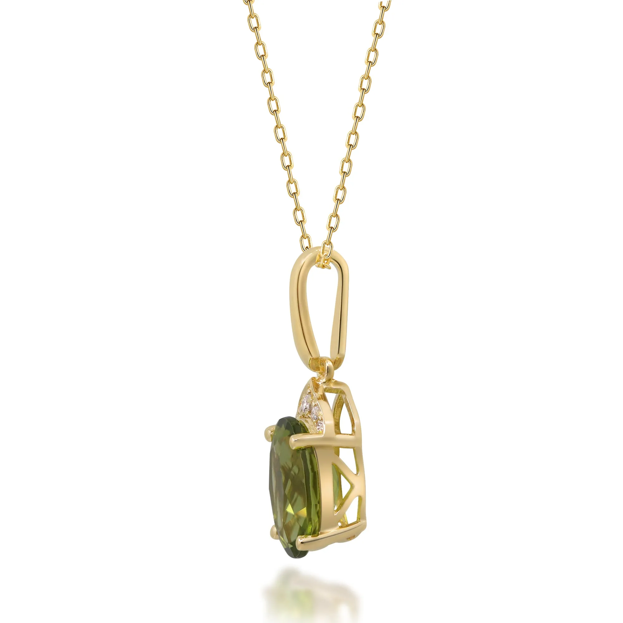 14K Yellow Gold Peridot Pendant