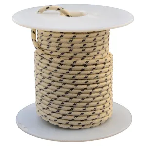 16 AWG Vintage Cloth Covered Automotive Electrical Wire - White with 2 BlackTracers - 10 FT