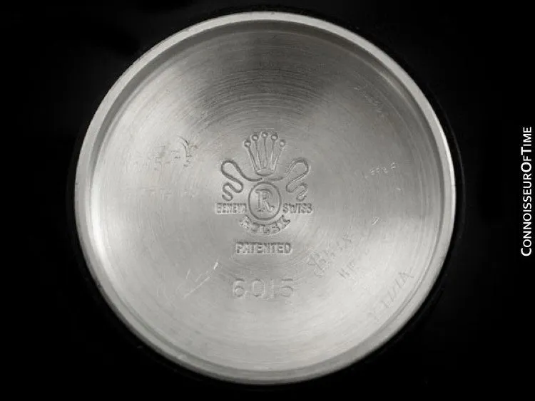1951 Rolex Vintage Mens Oyster Perpetual Bubbleback Watch, Ref. 6015 - Stainless Steel