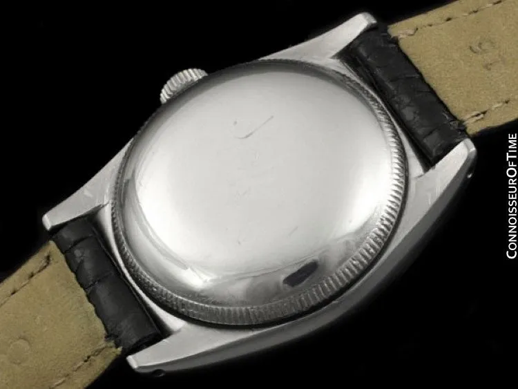 1951 Rolex Vintage Mens Oyster Perpetual Bubbleback Watch, Ref. 6015 - Stainless Steel
