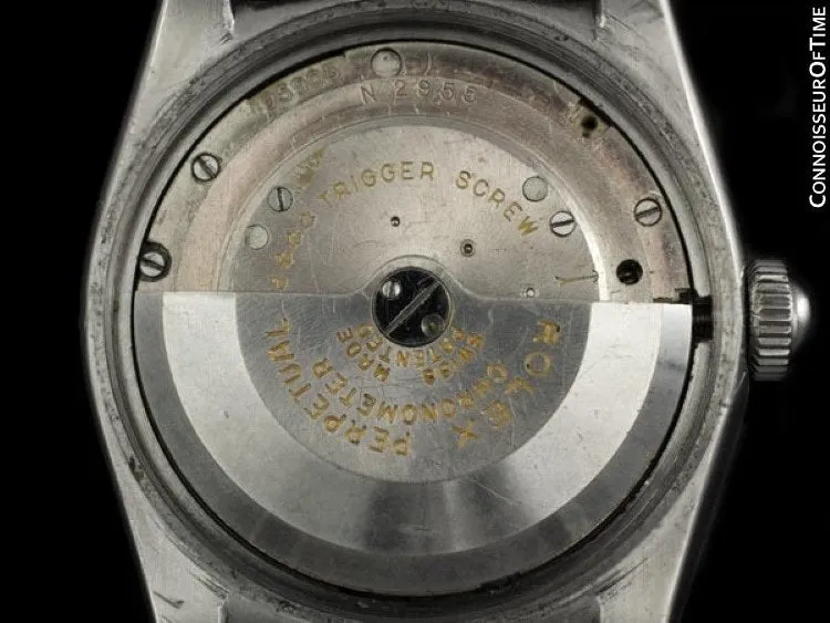 1951 Rolex Vintage Mens Oyster Perpetual Bubbleback Watch, Ref. 6015 - Stainless Steel