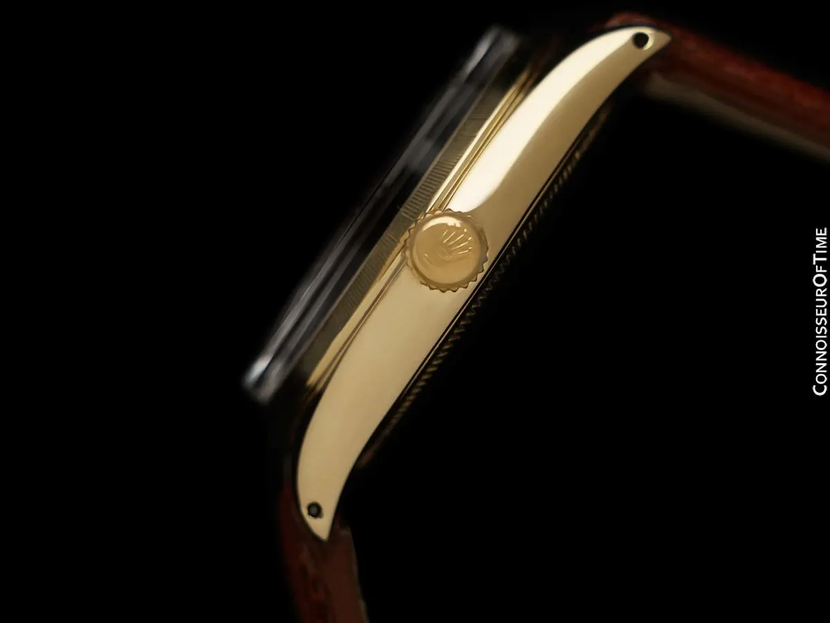 1964 Rolex Oyster Perpetual Vintage Mens Watch with Rare Underline Dial - 14K Gold