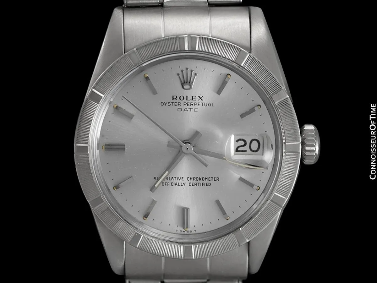 1966 Rolex Date (Datejust) Classic Vintage Mens with Silver Dial - Stainless Steel