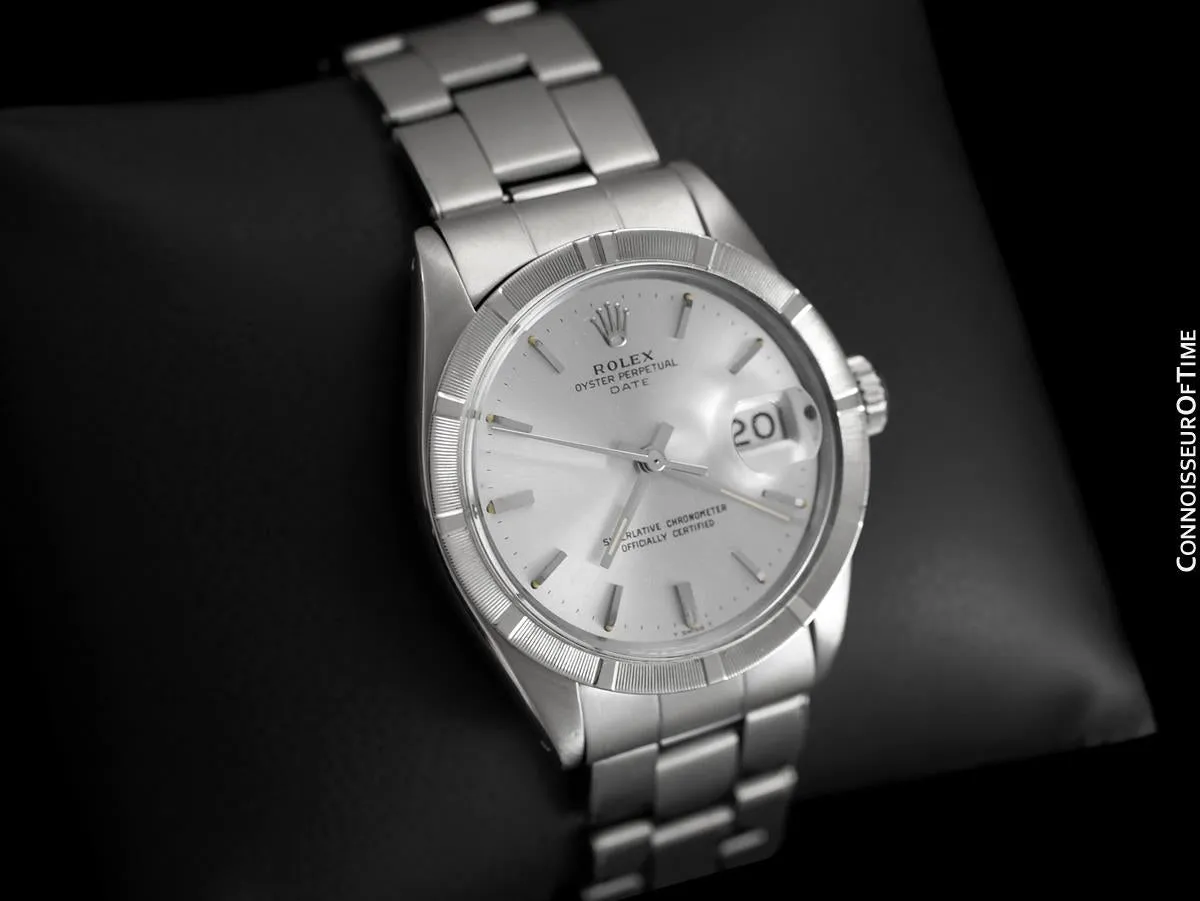 1966 Rolex Date (Datejust) Classic Vintage Mens with Silver Dial - Stainless Steel