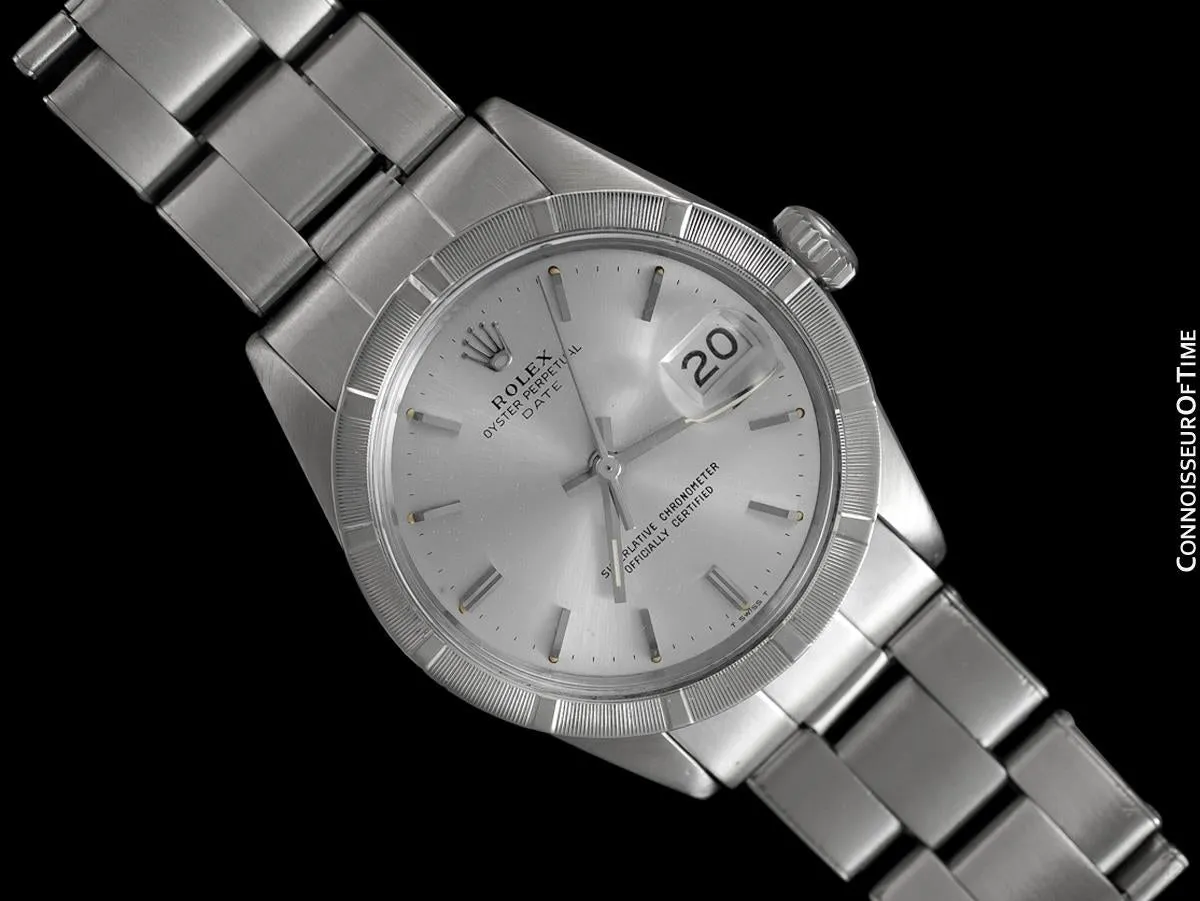 1966 Rolex Date (Datejust) Classic Vintage Mens with Silver Dial - Stainless Steel