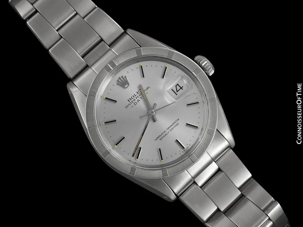 1971 Rolex Date (Datejust) Vintage Mens with Silver Dial - Stainless Steel