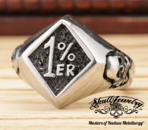 1%ER Biker Skull Ring (#301)
