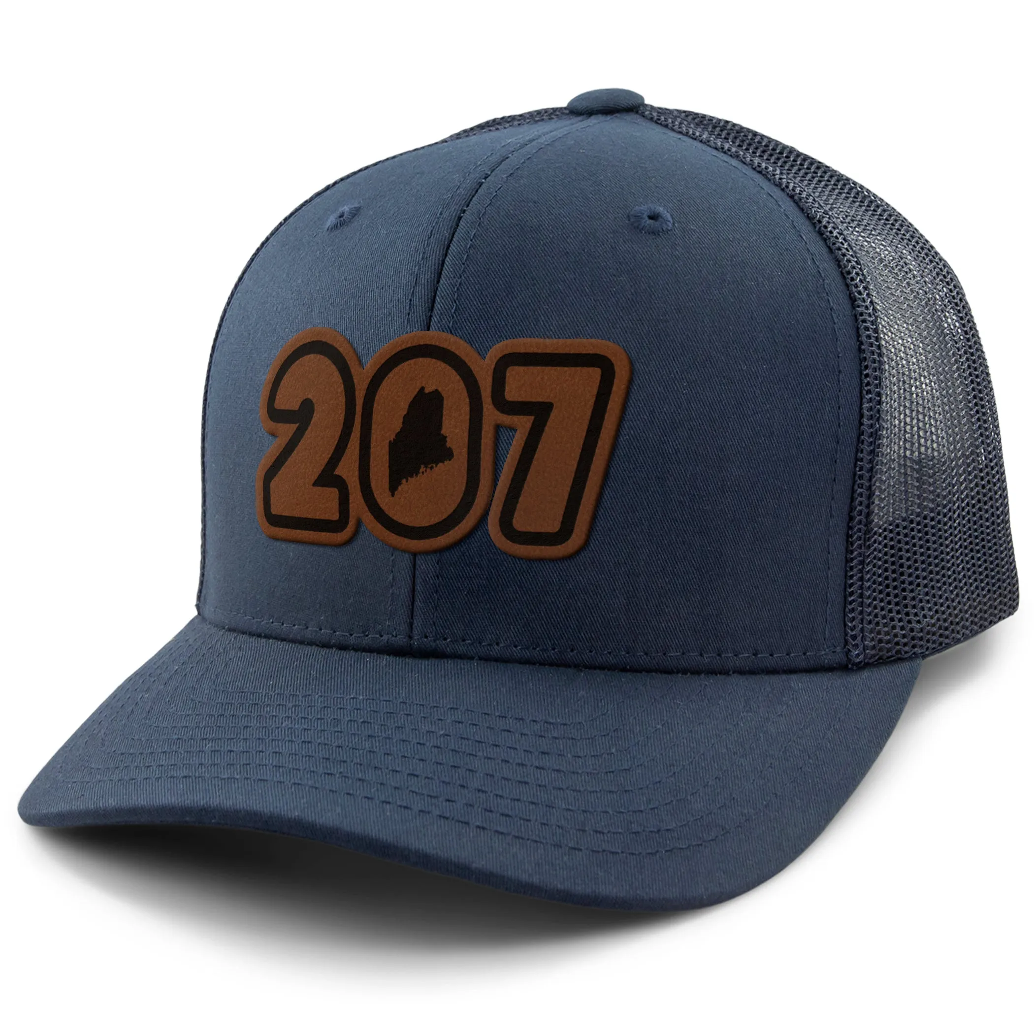 207 Maine Leather Patch Classic Snapback Trucker
