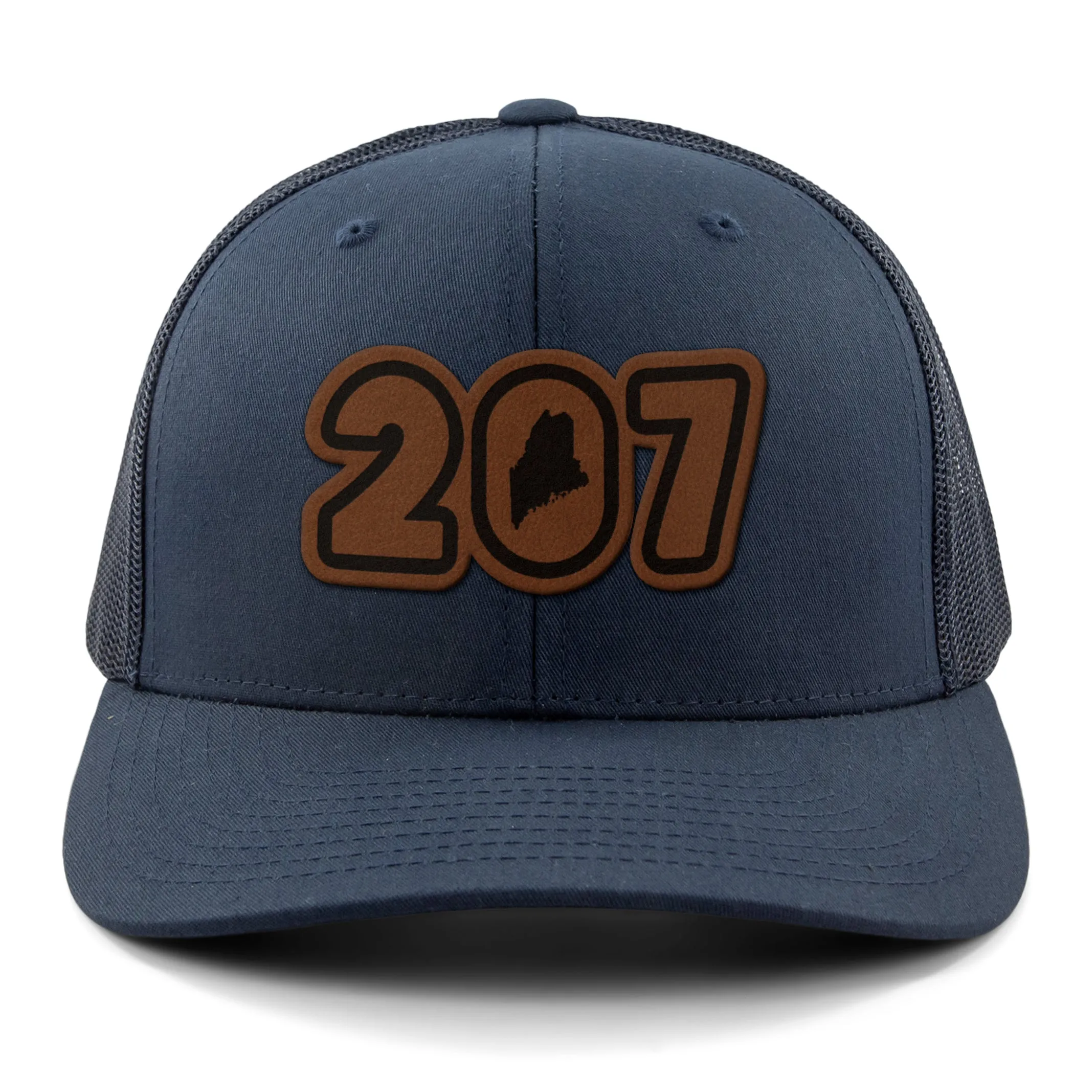 207 Maine Leather Patch Classic Snapback Trucker
