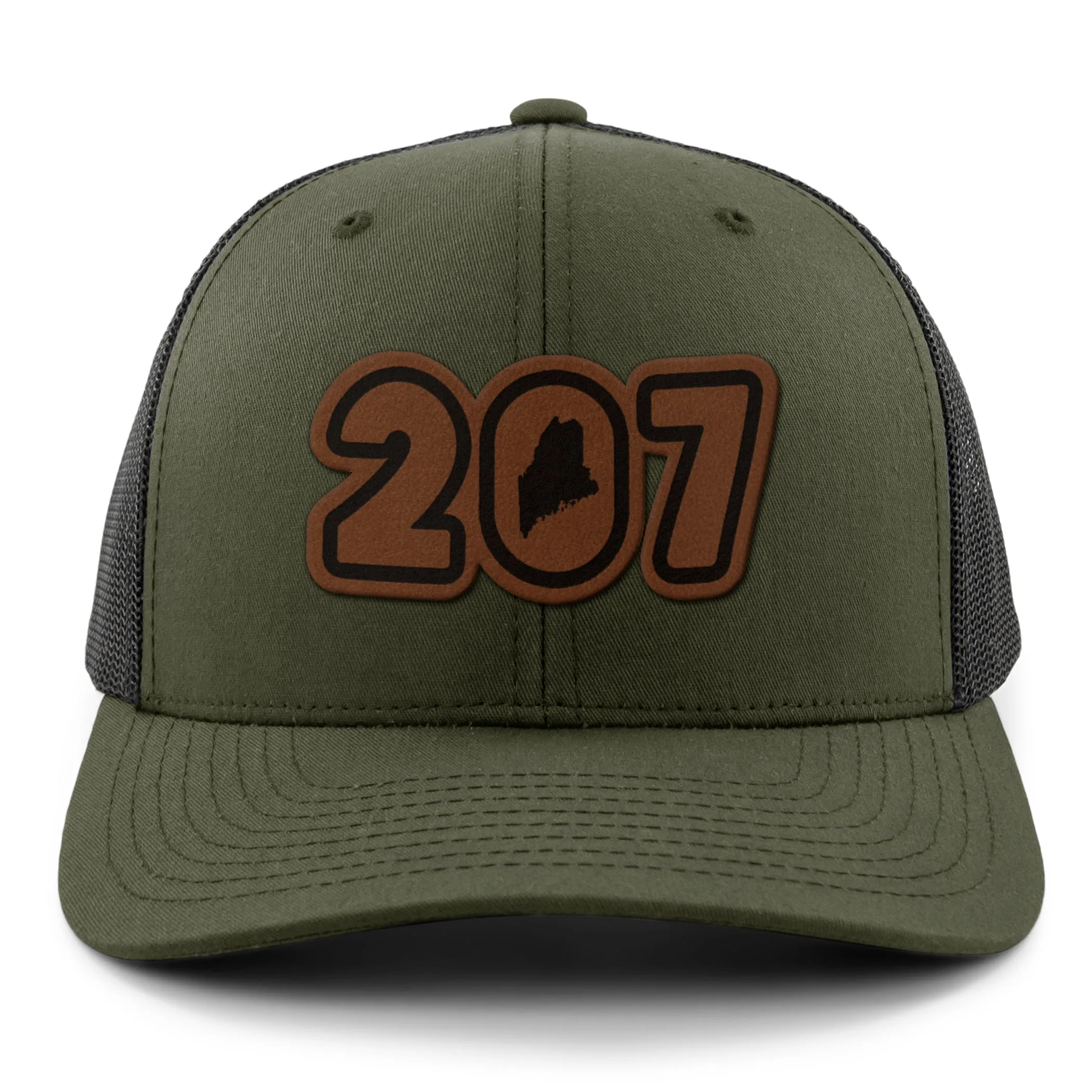 207 Maine Leather Patch Classic Snapback Trucker