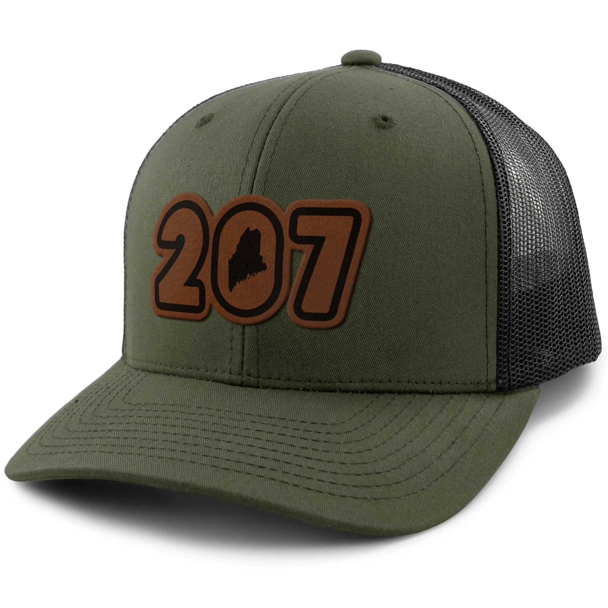207 Maine Leather Patch Classic Snapback Trucker