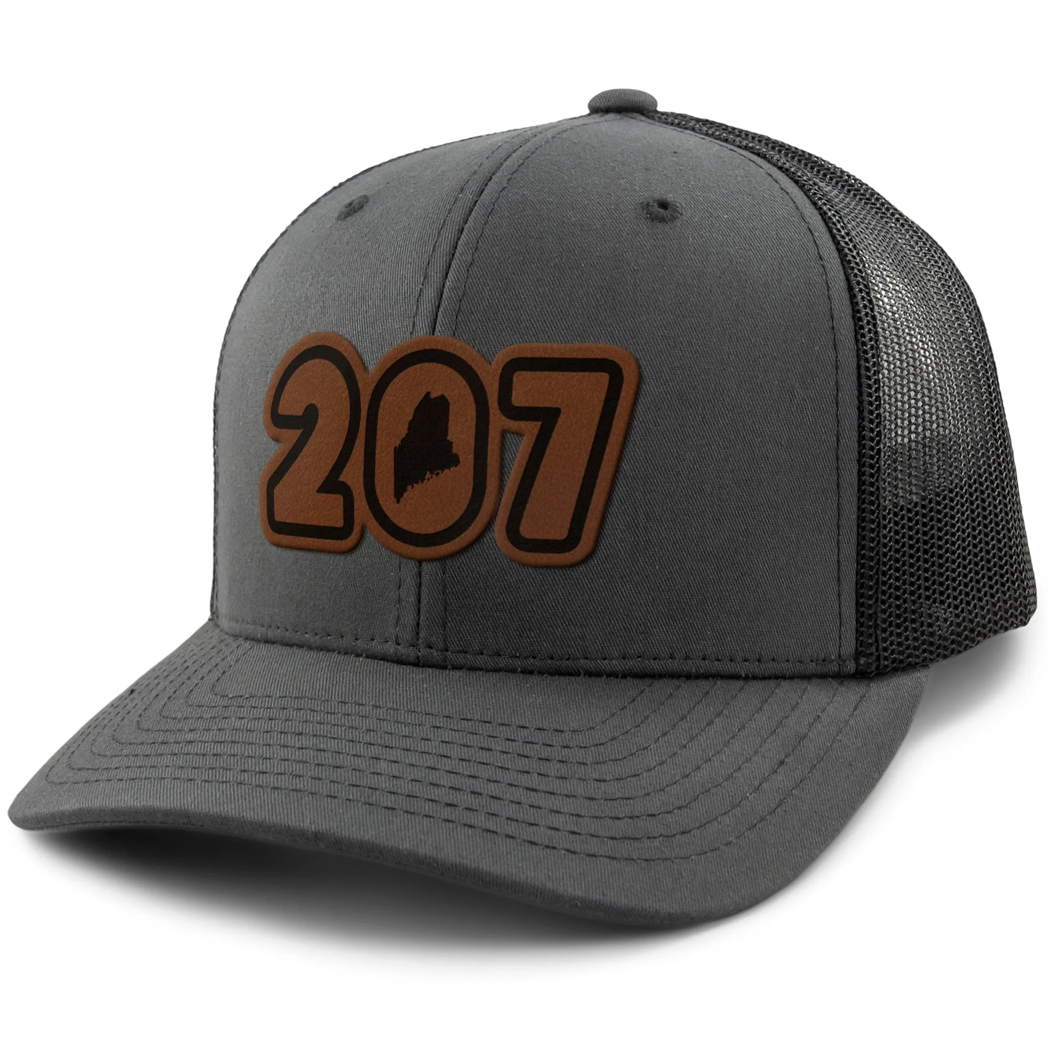 207 Maine Leather Patch Classic Snapback Trucker