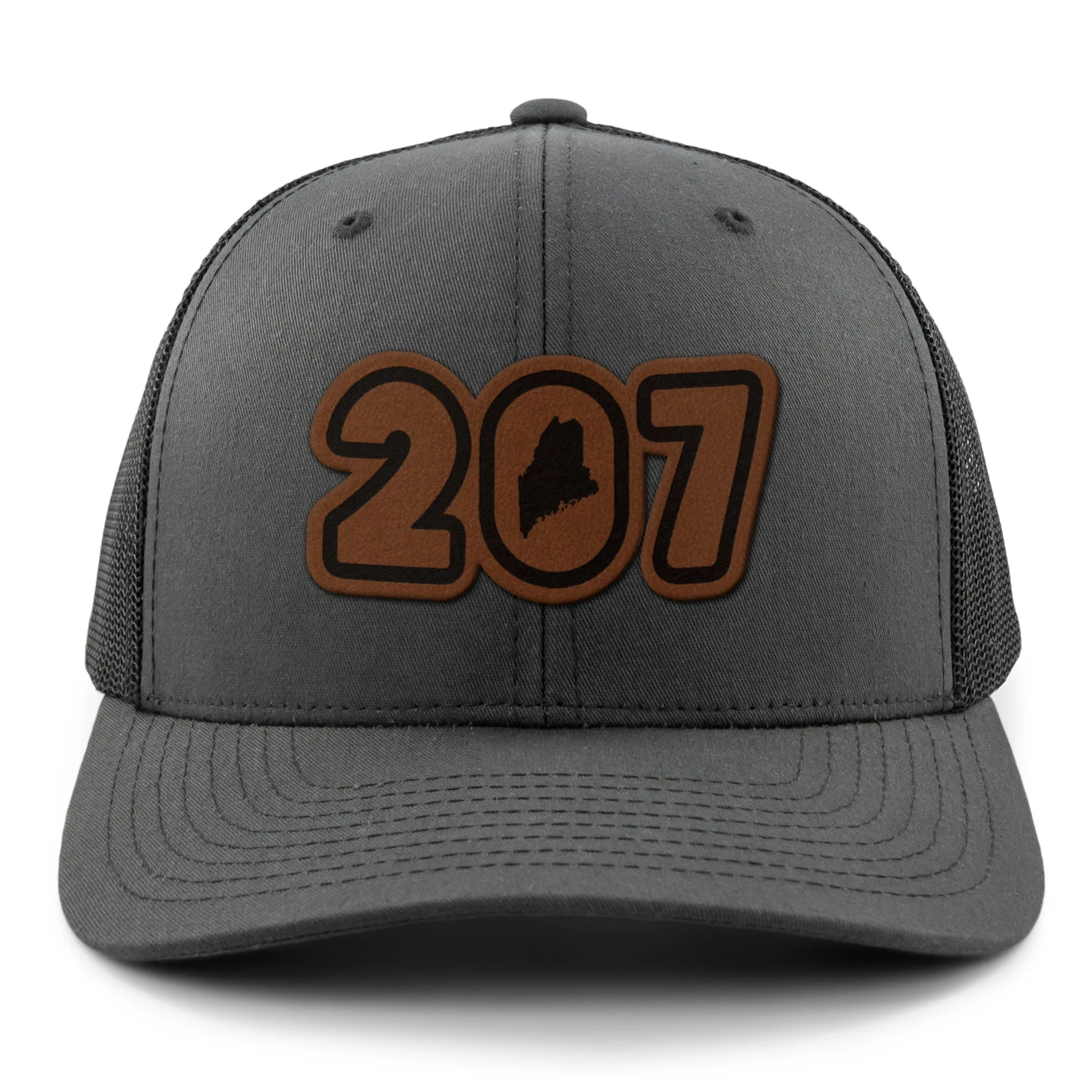 207 Maine Leather Patch Classic Snapback Trucker