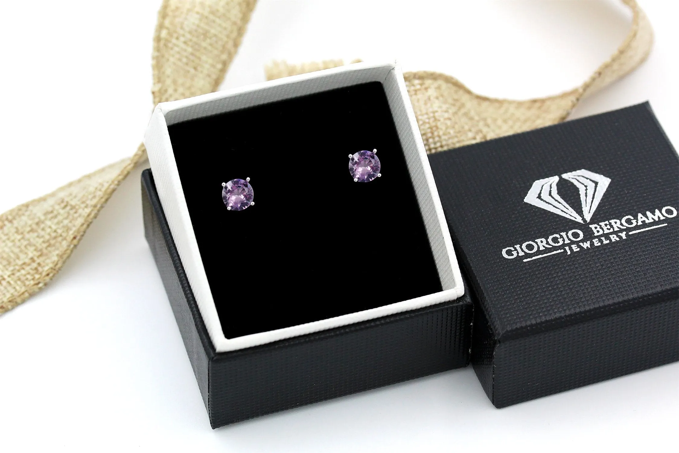 925 Sterling Silver 2.00 ct Genuine Gemstone Birthstone Stud Earrings