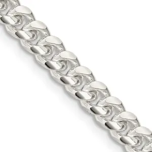 925 Sterling Silver 5mm Domed Diamond-cut Curb Chain-Men Fine Silver Jewelry