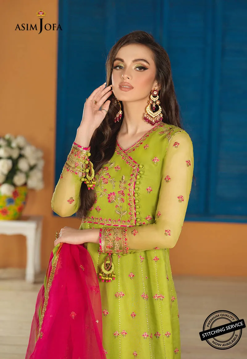 AJFC-69 | Asim Jofa Basant Collection 2022 | Unstitched Embroidered Organza Suit