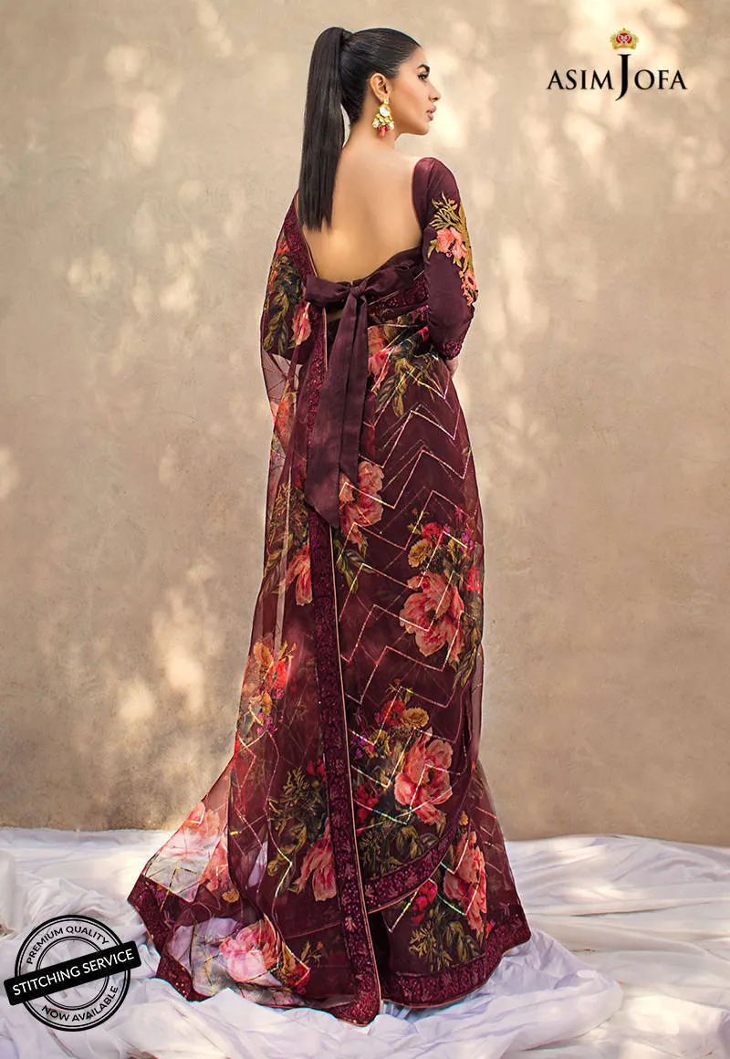 AJLE-07 | Asim Jofa Chiffon Collection 2021 Limited Edition | Unstitched Embroidered Chiffon Suits