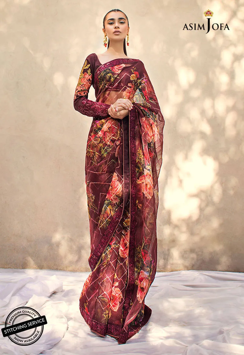 AJLE-07 | Asim Jofa Chiffon Collection 2021 Limited Edition | Unstitched Embroidered Chiffon Suits
