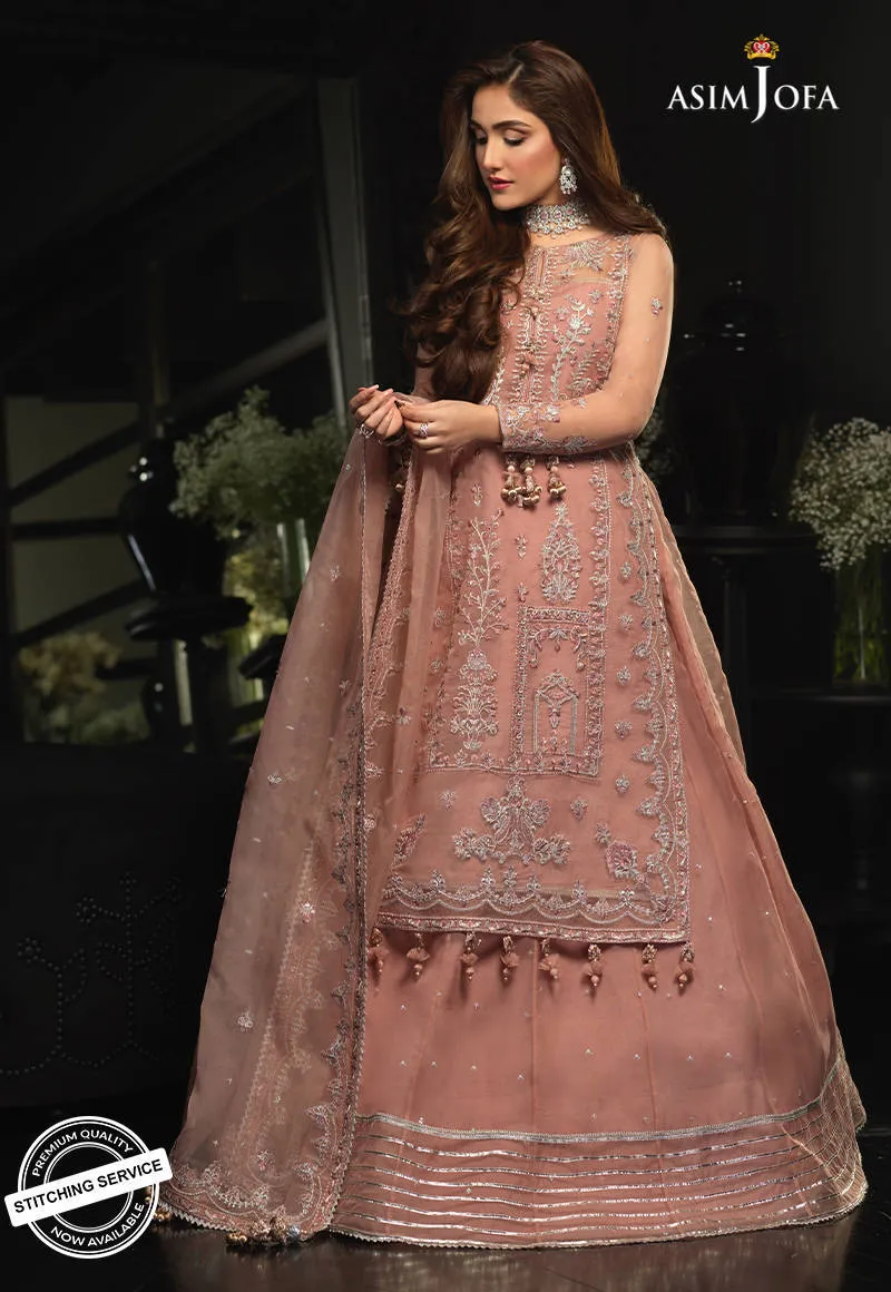 AJN-12 | Asim Jofa Ishq-e-Naubahar Collection 2021 | Unstitched Embroidered Organza Suits