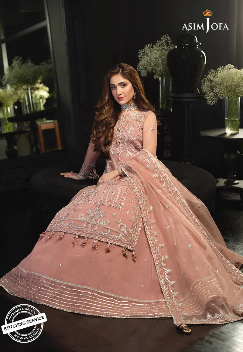 AJN-12 | Asim Jofa Ishq-e-Naubahar Collection 2021 | Unstitched Embroidered Organza Suits