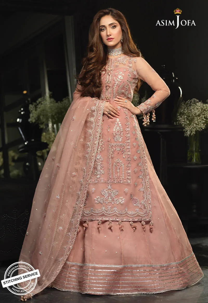 AJN-12 | Asim Jofa Ishq-e-Naubahar Collection 2021 | Unstitched Embroidered Organza Suits