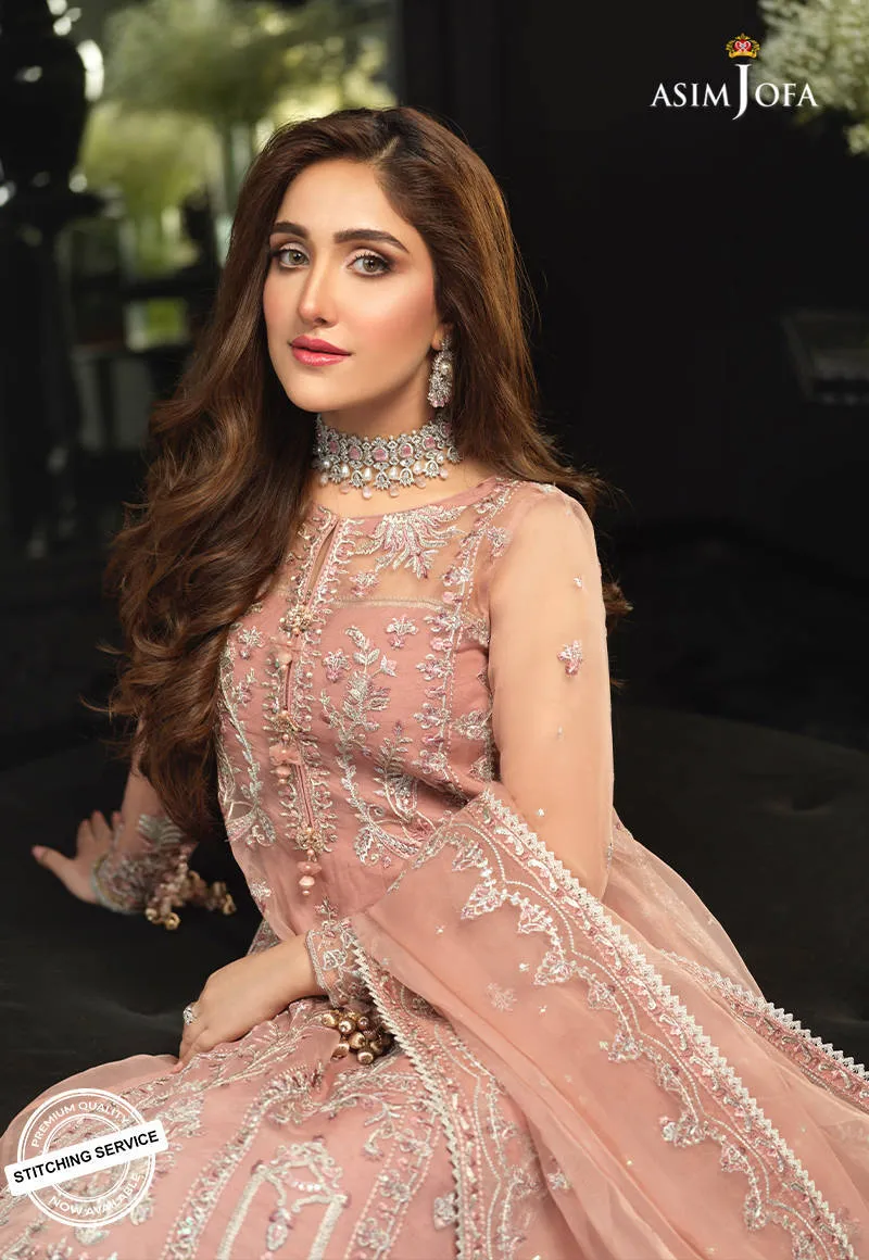 AJN-12 | Asim Jofa Ishq-e-Naubahar Collection 2021 | Unstitched Embroidered Organza Suits