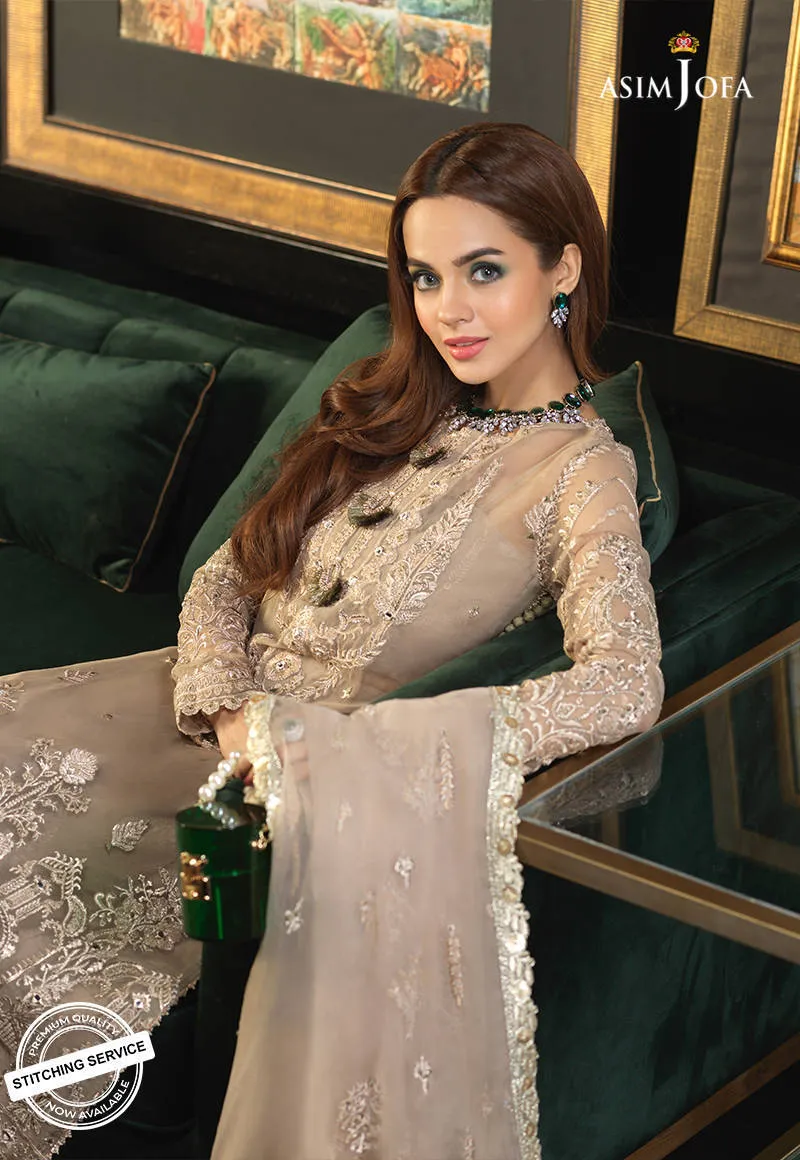 AJN-14 | Asim Jofa Ishq-e-Naubahar Collection 2021 | Unstitched Embroidered Organza Suits