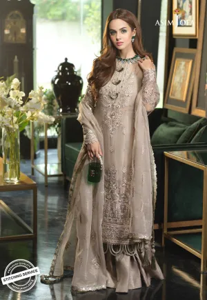 AJN-14 | Asim Jofa Ishq-e-Naubahar Collection 2021 | Unstitched Embroidered Organza Suits