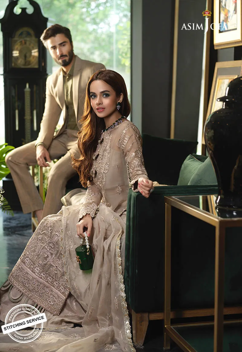 AJN-14 | Asim Jofa Ishq-e-Naubahar Collection 2021 | Unstitched Embroidered Organza Suits