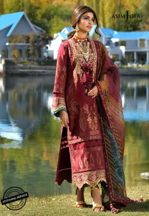 AJSL-15 | Asim Jofa Shehr-e-Yaar Luxury Lawn Collection 2022 | Unstitched Embroidered Lawn Suits