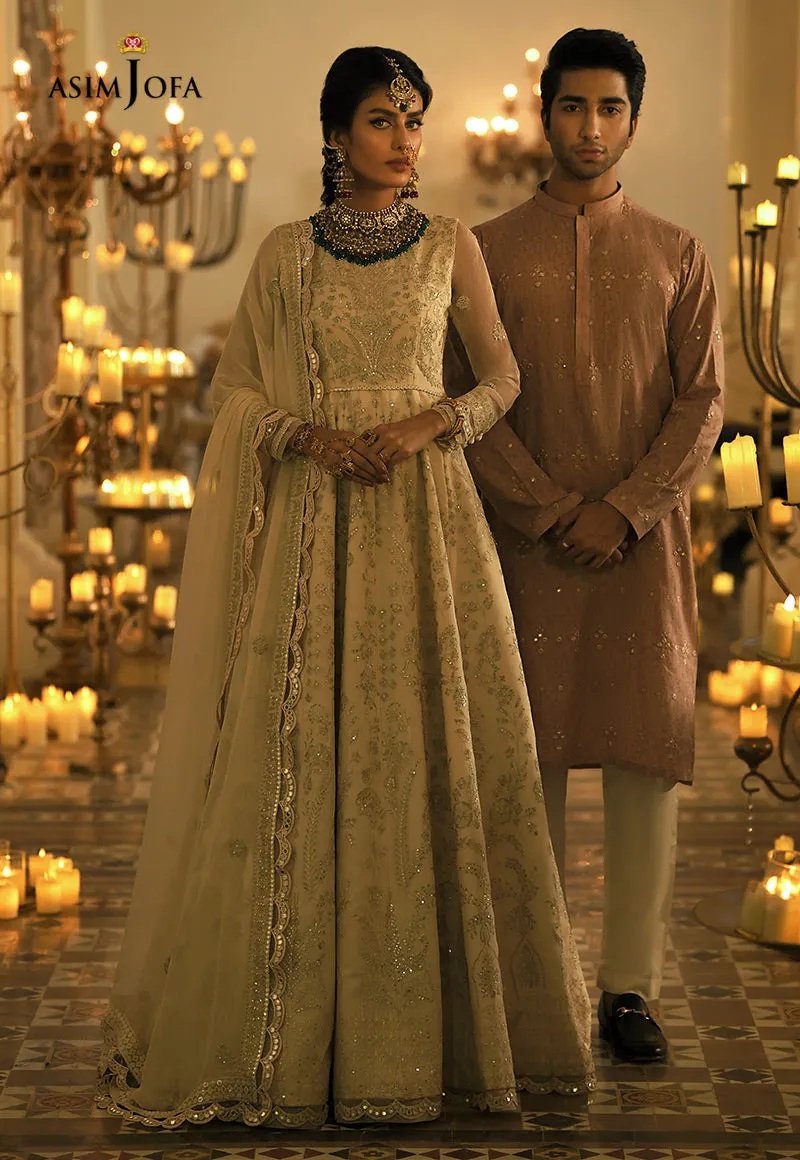 AJST-01 | Asim Jofa Sadqay Tumharay Eid Collection 2022 | Unstitched Embroidered Chiffon Suits