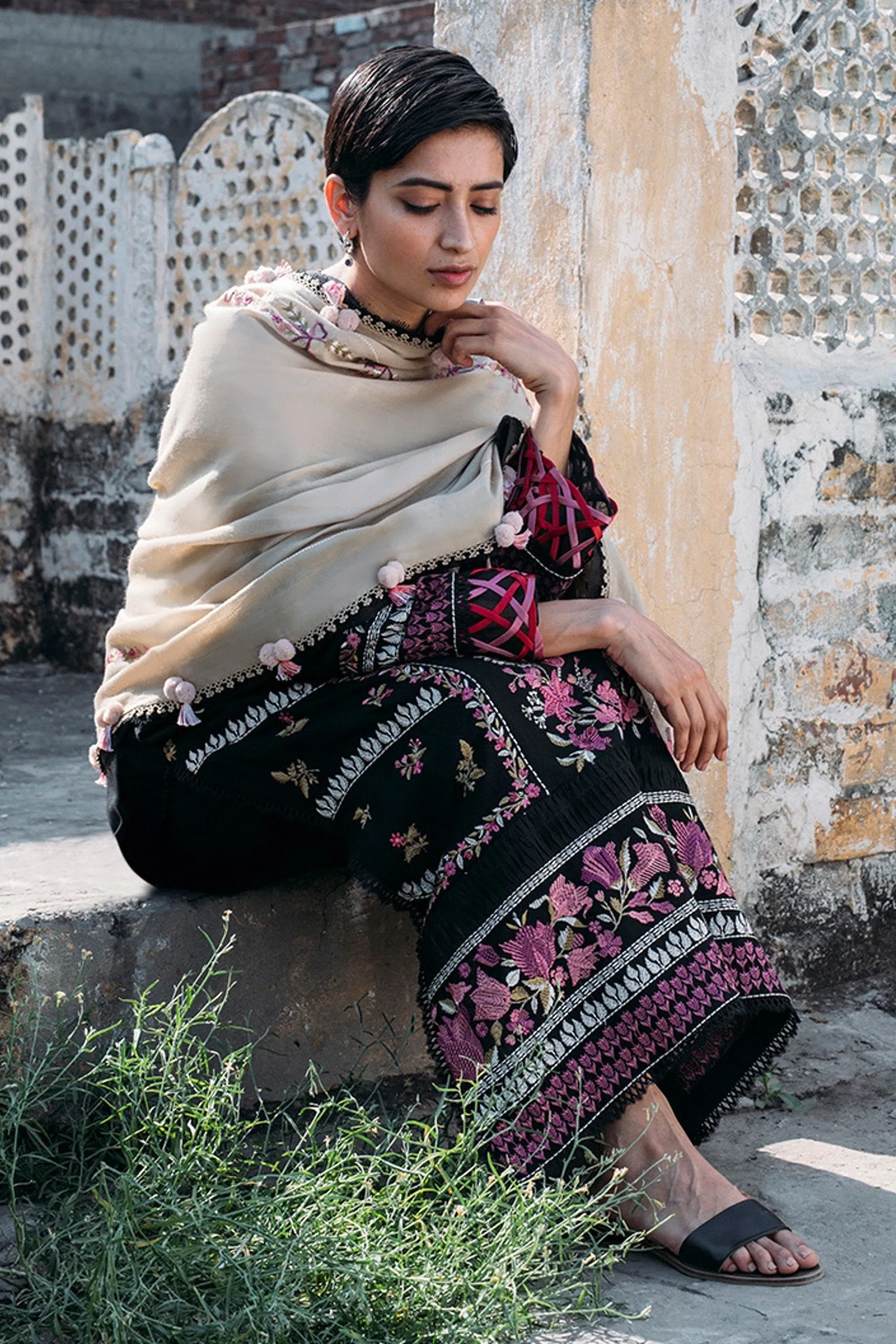ALYA (ZW21-06) |  Zaha Hamrahi Winter Collection 2021 | Unstitched Embroidered Khaddar Suits