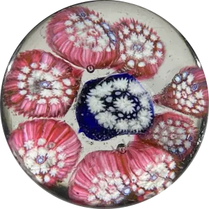 Antique Friedrich Egermann Miniature Complex Concentric Millefiori Glass Paperweight&nbsp;