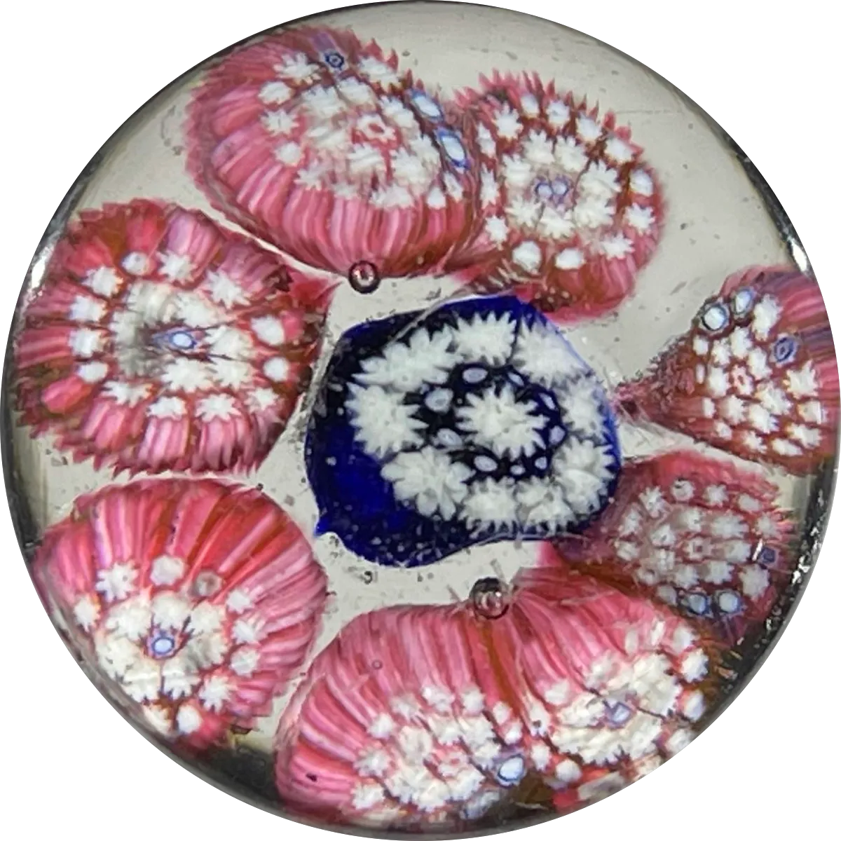 Antique Friedrich Egermann Miniature Complex Concentric Millefiori Glass Paperweight&nbsp;