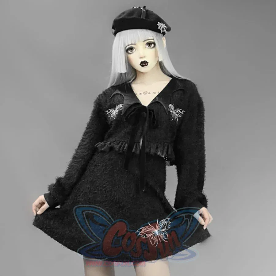 Autumn Original Woolen Embroidered Butterfly Skirt