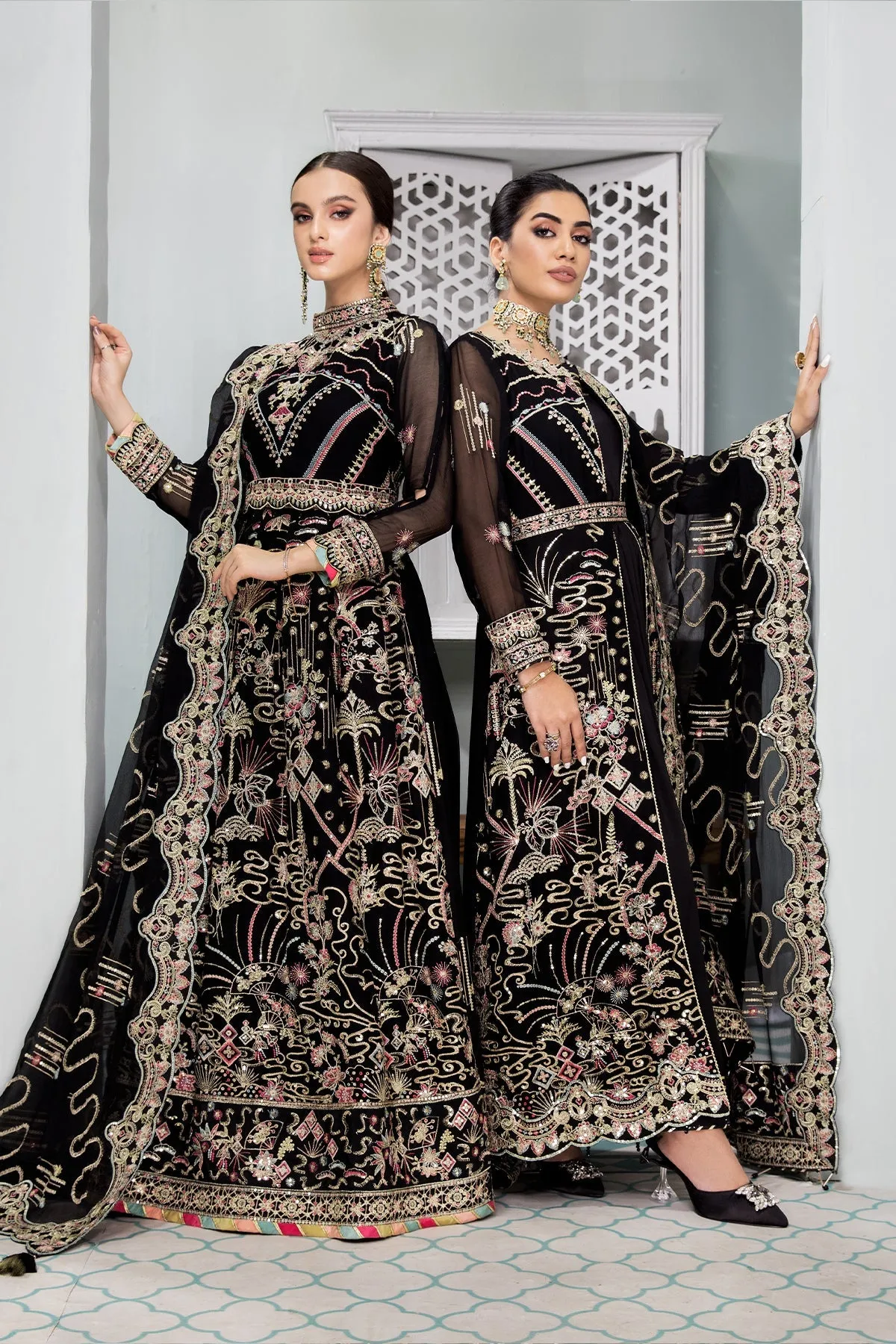 Azha Alizeh Fashion Vasl-e-Meeras Festive Edition 2022 | Unstitched Embroidered Chiffon Suits