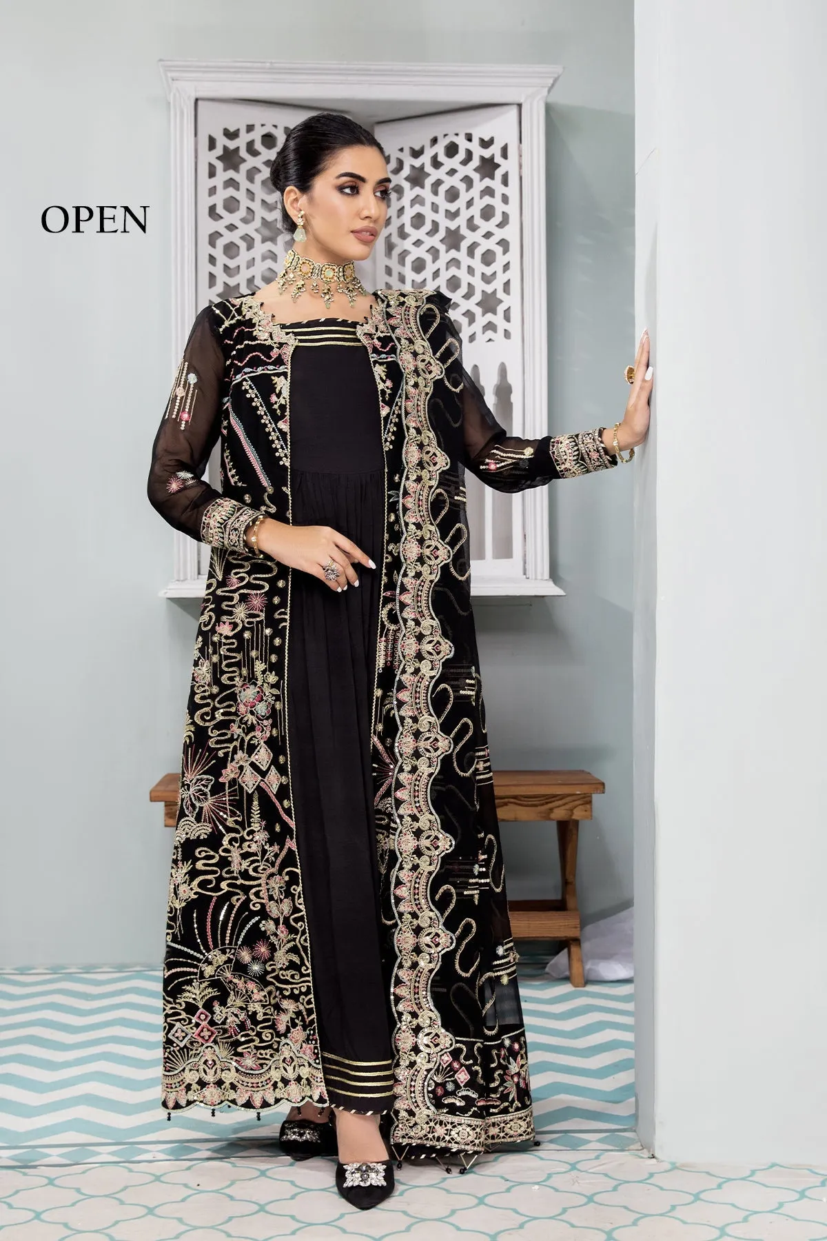 Azha Alizeh Fashion Vasl-e-Meeras Festive Edition 2022 | Unstitched Embroidered Chiffon Suits