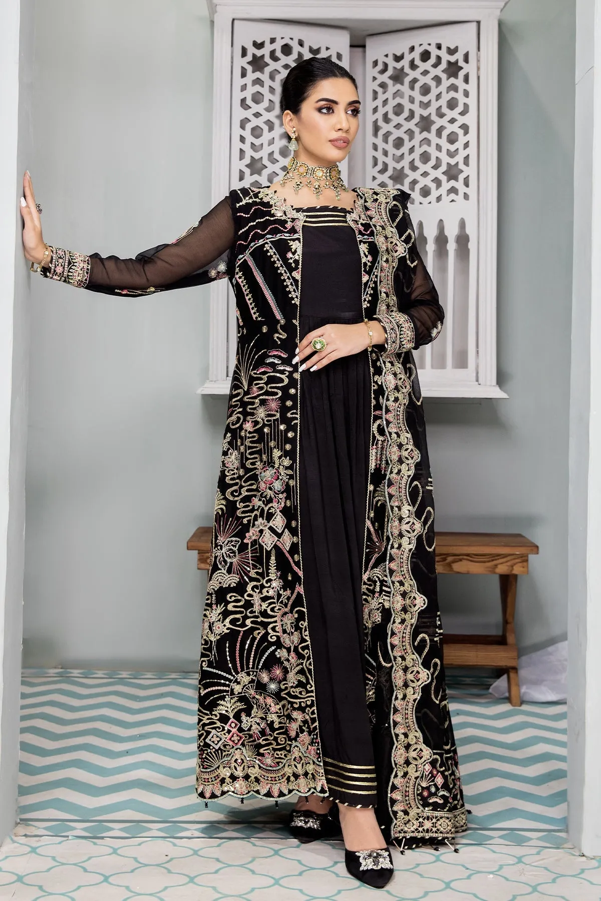 Azha Alizeh Fashion Vasl-e-Meeras Festive Edition 2022 | Unstitched Embroidered Chiffon Suits