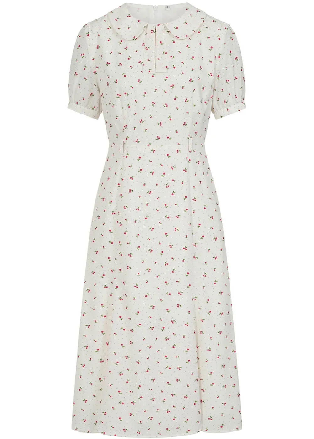 Banned Lucille Cherry 40's Dress White