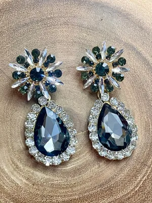 Betsey Rhinestone Teardrop Earrings - Black