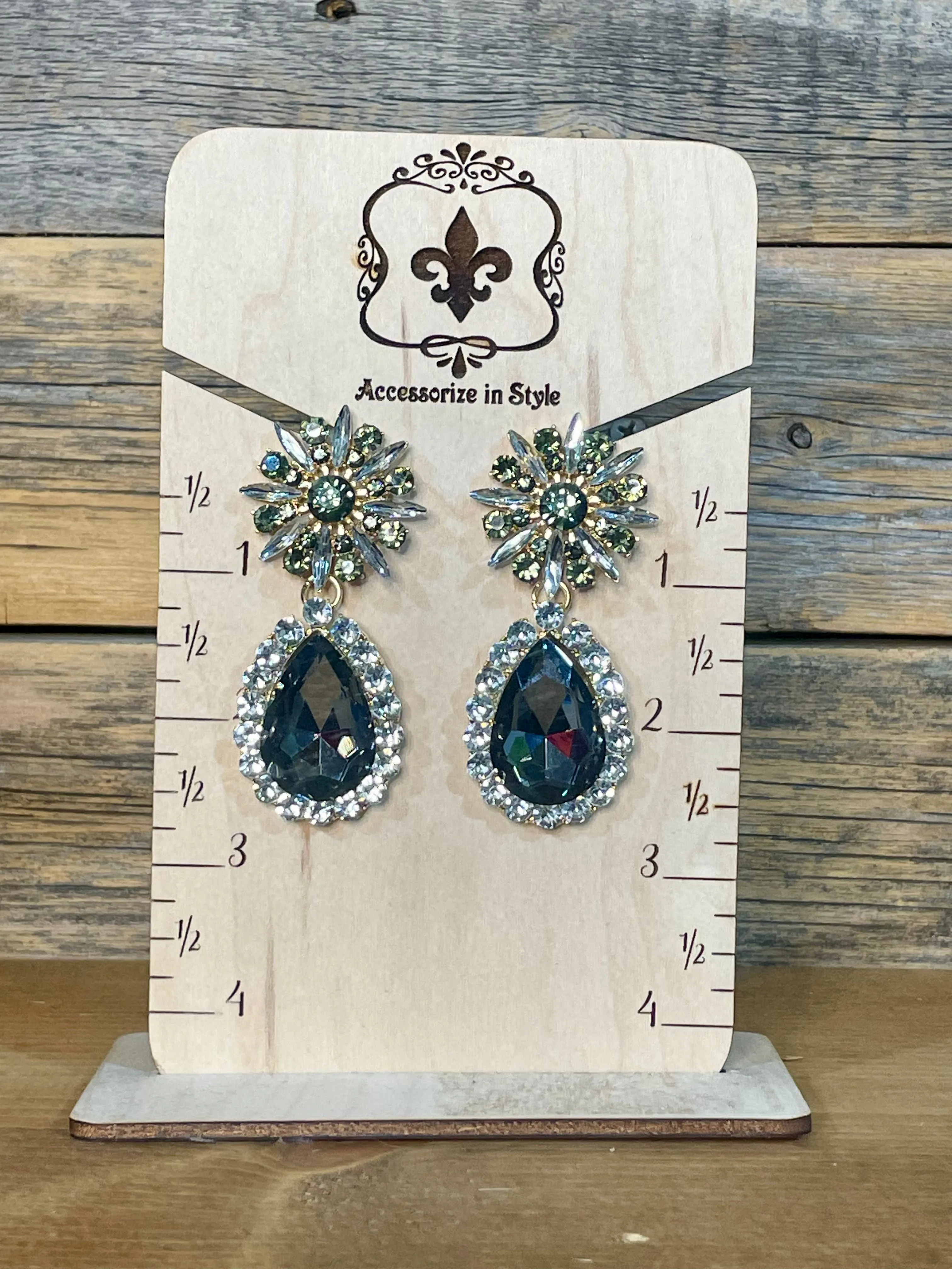 Betsey Rhinestone Teardrop Earrings - Black