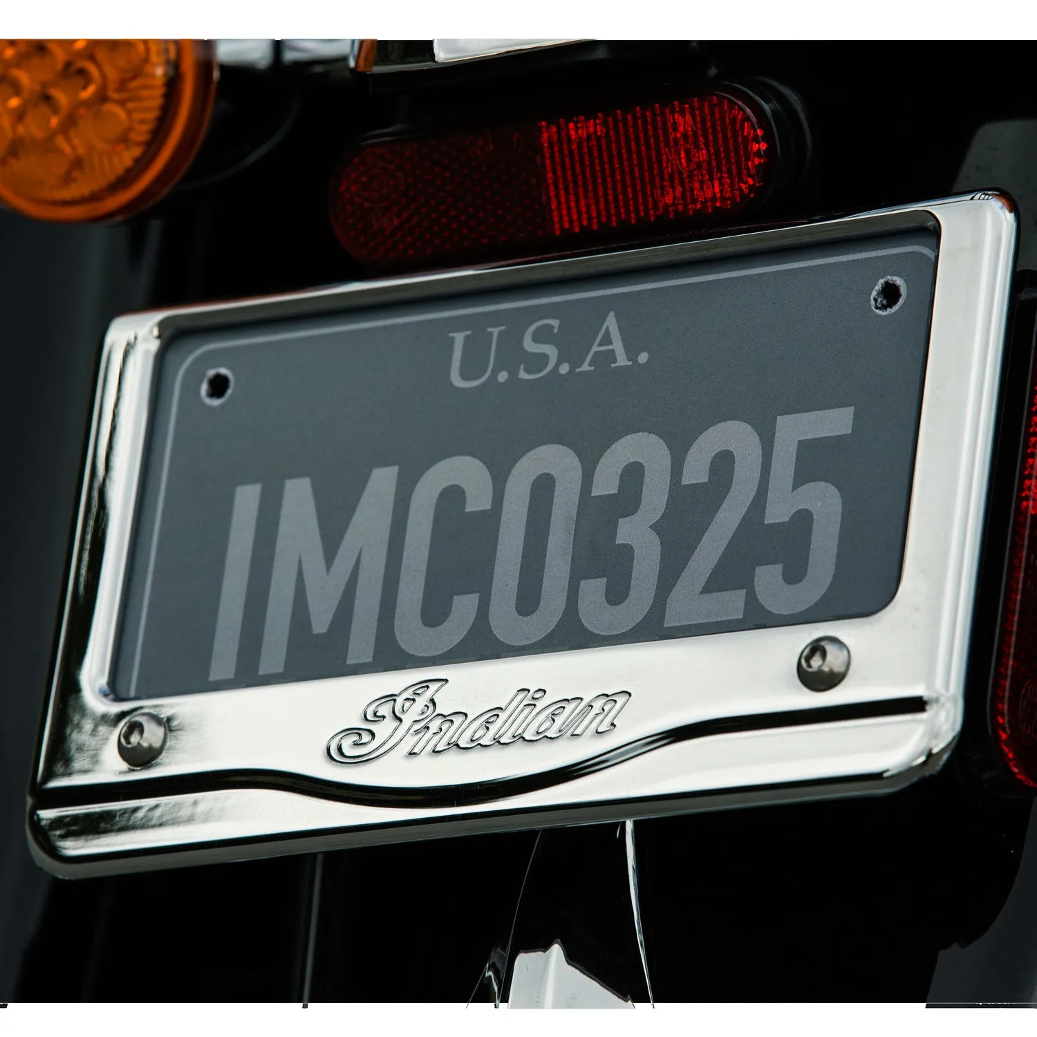 Billet Aluminum Script License Plate Frame, Chrome - 2880800-156