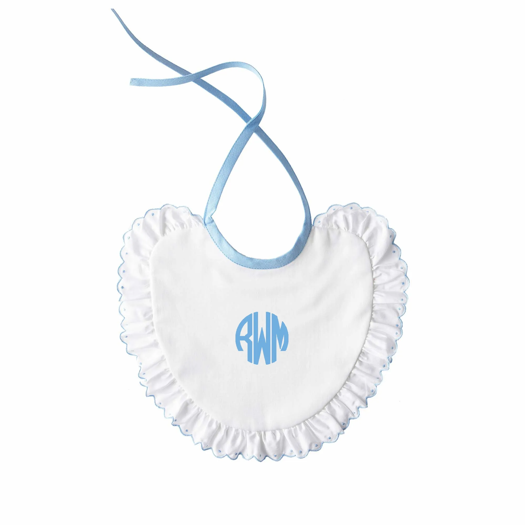 Blue Scalloped Bib