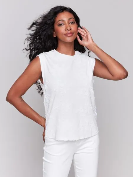 C1390PK-209C - Embroidered Sleeveless Top